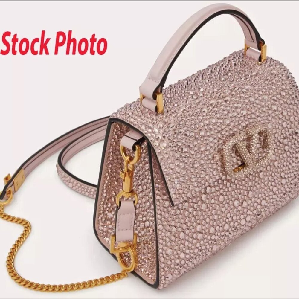 Valentino Garavani VSLING MINI HANDBAG with SPARKLING EMBROIDERY MSRP $5,690.00